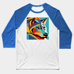 Pop Art Wolf Head Baseball T-Shirt